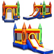 inflatable crayon slide bouncer combo